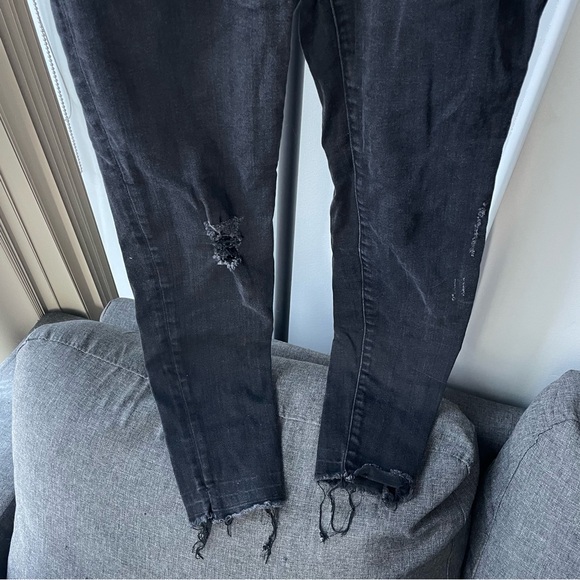 Zara Black Ribbed Low Waist Jeans - Picture 3 of 4